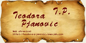 Teodora Pjanović vizit kartica